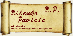 Milenko Pavičić vizit kartica